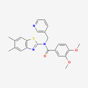 molecular formula C24H23N3O3S B3298736 N-(5,6-dimethylbenzo[d]thiazol-2-yl)-3,4-dimethoxy-N-(pyridin-3-ylmethyl)benzamide CAS No. 898372-30-0
