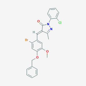 molecular formula C25H20BrClN2O3 B329874 4-[4-(benzyloxy)-2-bromo-5-methoxybenzylidene]-2-(2-chlorophenyl)-5-methyl-2,4-dihydro-3H-pyrazol-3-one 