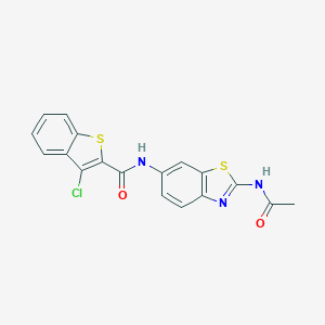 N-[2-(acetylamino)-1,3-benzothiazol-6-yl]-3-chloro-1-benzothiophene-2-carboxamide