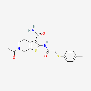 6-Acetyl-2-(2-(p-tolylthio)acetamido)-4,5,6,7-tetrahydrothieno[2,3-c]pyridine-3-carboxamide