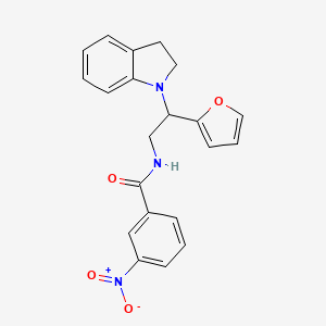 N-[2-(2,3-dihydroindol-1-yl)-2-(furan-2-yl)ethyl]-3-nitrobenzamide
