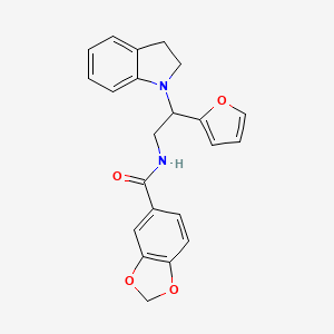 N-(2-(furan-2-yl)-2-(indolin-1-yl)ethyl)benzo[d][1,3]dioxole-5-carboxamide