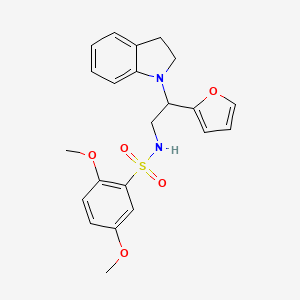 N-[2-(2,3-dihydroindol-1-yl)-2-(furan-2-yl)ethyl]-2,5-dimethoxybenzenesulfonamide