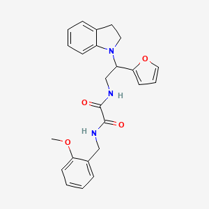 molecular formula C24H25N3O4 B3298830 N1-(2-(furan-2-yl)-2-(indolin-1-yl)ethyl)-N2-(2-methoxybenzyl)oxalamide CAS No. 898416-37-0