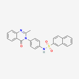 molecular formula C25H19N3O3S B3298859 N-(4-(2-methyl-4-oxoquinazolin-3(4H)-yl)phenyl)naphthalene-2-sulfonamide CAS No. 898421-32-4