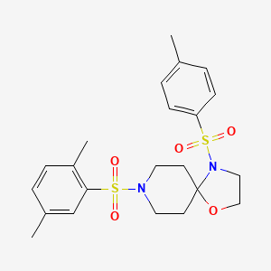 molecular formula C22H28N2O5S2 B3298866 8-((2,5-Dimethylphenyl)sulfonyl)-4-tosyl-1-oxa-4,8-diazaspiro[4.5]decane CAS No. 898425-01-9