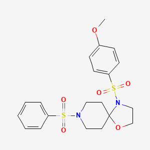 molecular formula C20H24N2O6S2 B3298870 4-((4-Methoxyphenyl)sulfonyl)-8-(phenylsulfonyl)-1-oxa-4,8-diazaspiro[4.5]decane CAS No. 898425-07-5