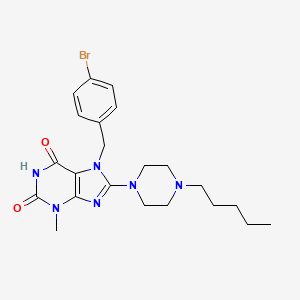 7-(4-bromobenzyl)-3-methyl-8-(4-pentylpiperazin-1-yl)-1H-purine-2,6(3H,7H)-dione