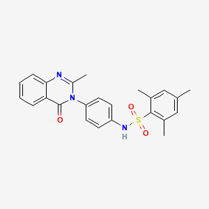 molecular formula C24H23N3O3S B3298877 2,4,6-trimethyl-N-(4-(2-methyl-4-oxoquinazolin-3(4H)-yl)phenyl)benzenesulfonamide CAS No. 898428-96-1