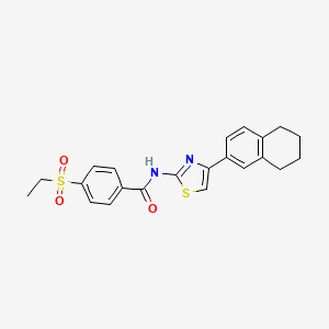 molecular formula C22H22N2O3S2 B3298885 4-(ethylsulfonyl)-N-(4-(5,6,7,8-tetrahydronaphthalen-2-yl)thiazol-2-yl)benzamide CAS No. 898429-41-9