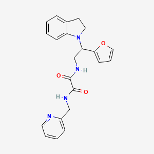 molecular formula C22H22N4O3 B3298900 N1-(2-(furan-2-yl)-2-(indolin-1-yl)ethyl)-N2-(pyridin-2-ylmethyl)oxalamide CAS No. 898432-92-3