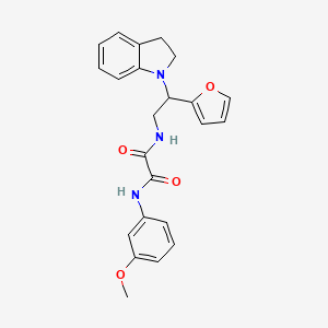 molecular formula C23H23N3O4 B3298908 N1-(2-(furan-2-yl)-2-(indolin-1-yl)ethyl)-N2-(3-methoxyphenyl)oxalamide CAS No. 898433-00-6