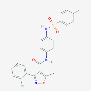 molecular formula C24H20ClN3O4S B329891 3-(2-chlorophenyl)-5-methyl-N-(4-{[(4-methylphenyl)sulfonyl]amino}phenyl)-4-isoxazolecarboxamide 