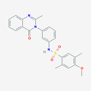 molecular formula C24H23N3O4S B3298917 4-methoxy-2,5-dimethyl-N-(3-(2-methyl-4-oxoquinazolin-3(4H)-yl)phenyl)benzenesulfonamide CAS No. 898439-08-2