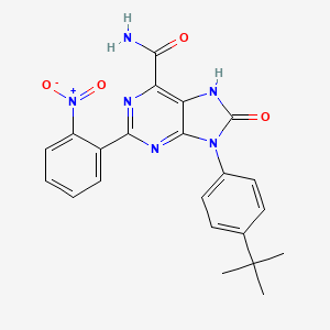 molecular formula C22H20N6O4 B3298940 9-(4-(tert-butyl)phenyl)-2-(2-nitrophenyl)-8-oxo-8,9-dihydro-7H-purine-6-carboxamide CAS No. 898446-49-6