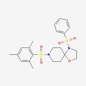 molecular formula C22H28N2O5S2 B3298953 8-(Mesitylsulfonyl)-4-(phenylsulfonyl)-1-oxa-4,8-diazaspiro[4.5]decane CAS No. 898453-10-6