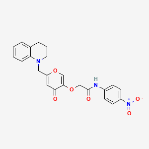 2-((6-((3,4-dihydroquinolin-1(2H)-yl)methyl)-4-oxo-4H-pyran-3-yl)oxy)-N-(4-nitrophenyl)acetamide
