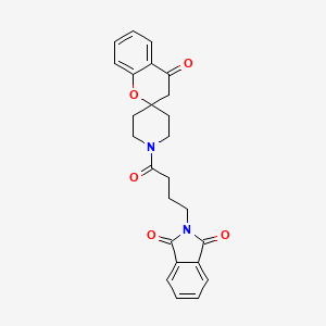 molecular formula C25H24N2O5 B3299019 2-(4-oxo-4-{4-oxo-3,4-dihydrospiro[1-benzopyran-2,4'-piperidine]-1'-yl}butyl)-2,3-dihydro-1H-isoindole-1,3-dione CAS No. 898463-17-7