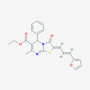 ethyl 2-[3-(2-furyl)-2-propenylidene]-7-methyl-3-oxo-5-phenyl-2,3-dihydro-5H-[1,3]thiazolo[3,2-a]pyrimidine-6-carboxylate