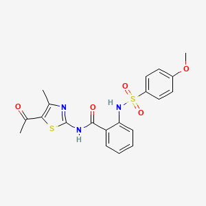 molecular formula C20H19N3O5S2 B3299022 N-(5-acetyl-4-methyl-1,3-thiazol-2-yl)-2-(4-methoxybenzenesulfonamido)benzamide CAS No. 898465-99-1