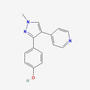 molecular formula C15H13N3O B3299036 4-[1-methyl-4-(4-pyridinyl)-1H-pyrazol-3-yl]Phenol CAS No. 898563-26-3