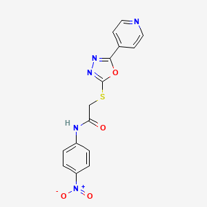 N-(4-nitrophenyl)-2-{[5-(pyridin-4-yl)-1,3,4-oxadiazol-2-yl]sulfanyl}acetamide