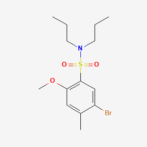 molecular formula C14H22BrNO3S B3299046 5-bromo-2-methoxy-4-methyl-N,N-dipropylbenzenesulfonamide CAS No. 898645-32-4