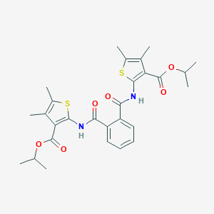 molecular formula C28H32N2O6S2 B329905 Isopropyl 2-{[2-({[3-(isopropoxycarbonyl)-4,5-dimethyl-2-thienyl]amino}carbonyl)benzoyl]amino}-4,5-dimethyl-3-thiophenecarboxylate 