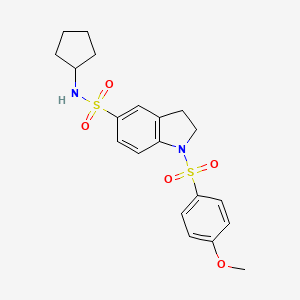 5-[(Cyclopentylamino)sulfonyl]-1-[(4-methoxyphenyl)sulfonyl]indoline
