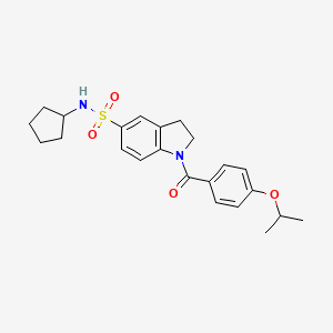 5-[(Cyclopentylamino)sulfonyl]indolinyl 4-(methylethoxy)phenyl ketone
