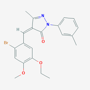 molecular formula C21H21BrN2O3 B329907 4-(2-bromo-5-ethoxy-4-methoxybenzylidene)-5-methyl-2-(3-methylphenyl)-2,4-dihydro-3H-pyrazol-3-one 