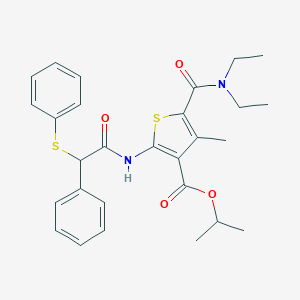 Isopropyl 5-[(diethylamino)carbonyl]-4-methyl-2-{[phenyl(phenylsulfanyl)acetyl]amino}-3-thiophenecarboxylate