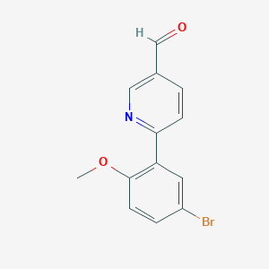 molecular formula C13H10BrNO2 B3299136 6-(5-Bromo-2-methoxyphenyl)pyridine-3-carboxaldehyde CAS No. 898795-99-8
