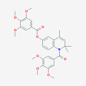 molecular formula C32H35NO9 B329917 2,2,4-Trimethyl-1-(3,4,5-trimethoxybenzoyl)-1,2-dihydro-6-quinolinyl 3,4,5-trimethoxybenzoate 