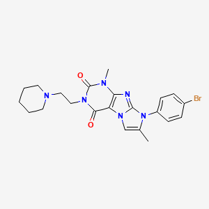 molecular formula C22H25BrN6O2 B3299191 6-(4-Bromophenyl)-4,7-dimethyl-2-(2-piperidin-1-ylethyl)purino[7,8-a]imidazole-1,3-dione CAS No. 899401-91-3