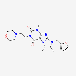 molecular formula C21H26N6O4 B3299192 6-(Furan-2-ylmethyl)-4,7,8-trimethyl-2-(2-morpholin-4-ylethyl)purino[7,8-a]imidazole-1,3-dione CAS No. 899403-86-2