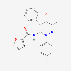 molecular formula C23H19N3O3 B3299200 N-[6-methyl-2-(4-methylphenyl)-5-oxo-4-phenyl-2,5-dihydropyridazin-3-yl]furan-2-carboxamide CAS No. 899405-66-4
