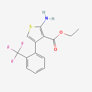 molecular formula C14H12F3NO2S B3299240 Ethyl 2-amino-4-(2-(trifluoromethyl)phenyl)thiophene-3-carboxylate CAS No. 899684-20-9