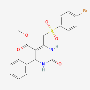 molecular formula C19H17BrN2O5S B3299253 Methyl 6-(((4-bromophenyl)sulfonyl)methyl)-2-oxo-4-phenyl-1,2,3,4-tetrahydropyrimidine-5-carboxylate CAS No. 899723-48-9
