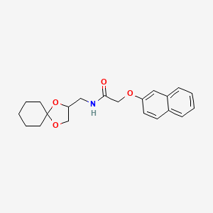 molecular formula C21H25NO4 B3299254 N-(1,4-dioxaspiro[4.5]decan-2-ylmethyl)-2-(naphthalen-2-yloxy)acetamide CAS No. 899729-90-9