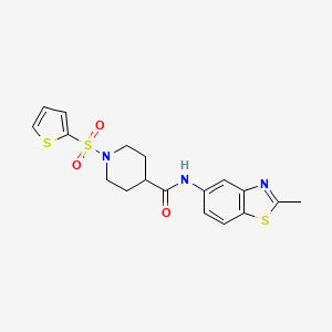 molecular formula C18H19N3O3S3 B3299258 N-(2-methylbenzo[d]thiazol-5-yl)-1-(thiophen-2-ylsulfonyl)piperidine-4-carboxamide CAS No. 899732-02-6