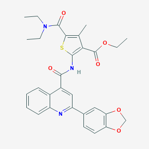 Ethyl 2-({[2-(1,3-benzodioxol-5-yl)quinolin-4-yl]carbonyl}amino)-5-(diethylcarbamoyl)-4-methylthiophene-3-carboxylate