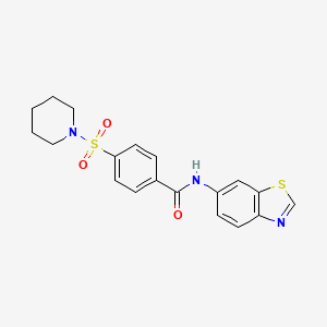 N-(benzo[d]thiazol-6-yl)-4-(piperidin-1-ylsulfonyl)benzamide