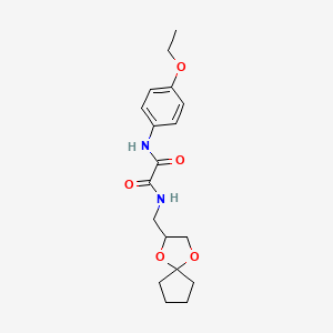 molecular formula C18H24N2O5 B3299276 N1-(1,4-dioxaspiro[4.4]nonan-2-ylmethyl)-N2-(4-ethoxyphenyl)oxalamide CAS No. 899734-34-0