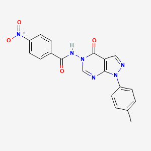molecular formula C19H14N6O4 B3299286 4-nitro-N-(4-oxo-1-(p-tolyl)-1H-pyrazolo[3,4-d]pyrimidin-5(4H)-yl)benzamide CAS No. 899737-29-2