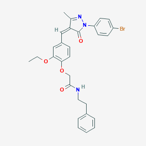 2-(4-{(Z)-[1-(4-bromophenyl)-3-methyl-5-oxo-1,5-dihydro-4H-pyrazol-4-ylidene]methyl}-2-ethoxyphenoxy)-N-(2-phenylethyl)acetamide