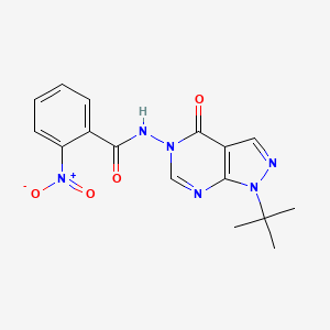 molecular formula C16H16N6O4 B3299326 N-(1-(tert-butyl)-4-oxo-1H-pyrazolo[3,4-d]pyrimidin-5(4H)-yl)-2-nitrobenzamide CAS No. 899751-67-8