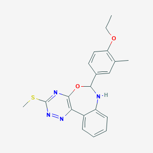 molecular formula C20H20N4O2S B329934 6-(4-Ethoxy-3-methylphenyl)-3-(methylsulfanyl)-6,7-dihydro[1,2,4]triazino[5,6-d][3,1]benzoxazepine 