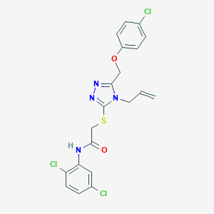 molecular formula C20H17Cl3N4O2S B329939 2-({4-allyl-5-[(4-chlorophenoxy)methyl]-4H-1,2,4-triazol-3-yl}sulfanyl)-N-(2,5-dichlorophenyl)acetamide 