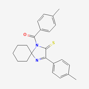 molecular formula C23H24N2OS B3299402 1-(4-Methylbenzoyl)-3-(4-methylphenyl)-1,4-diazaspiro[4.5]dec-3-ene-2-thione CAS No. 899910-04-4
